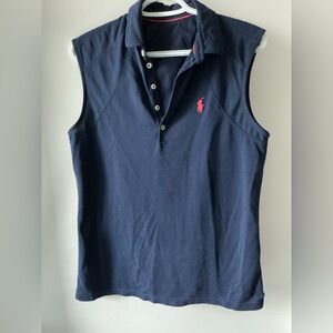 Navy Sleeveless Polo Shirt